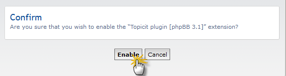 confirmation of plugin activation
