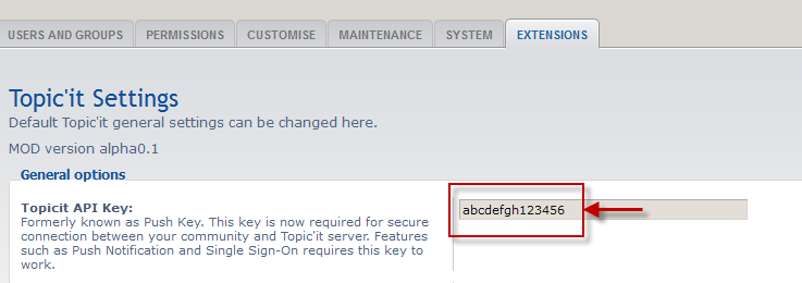 Copia y pega la clave API />

Un mensaje le informará de que la configuración se ha actualizado:

<img src=